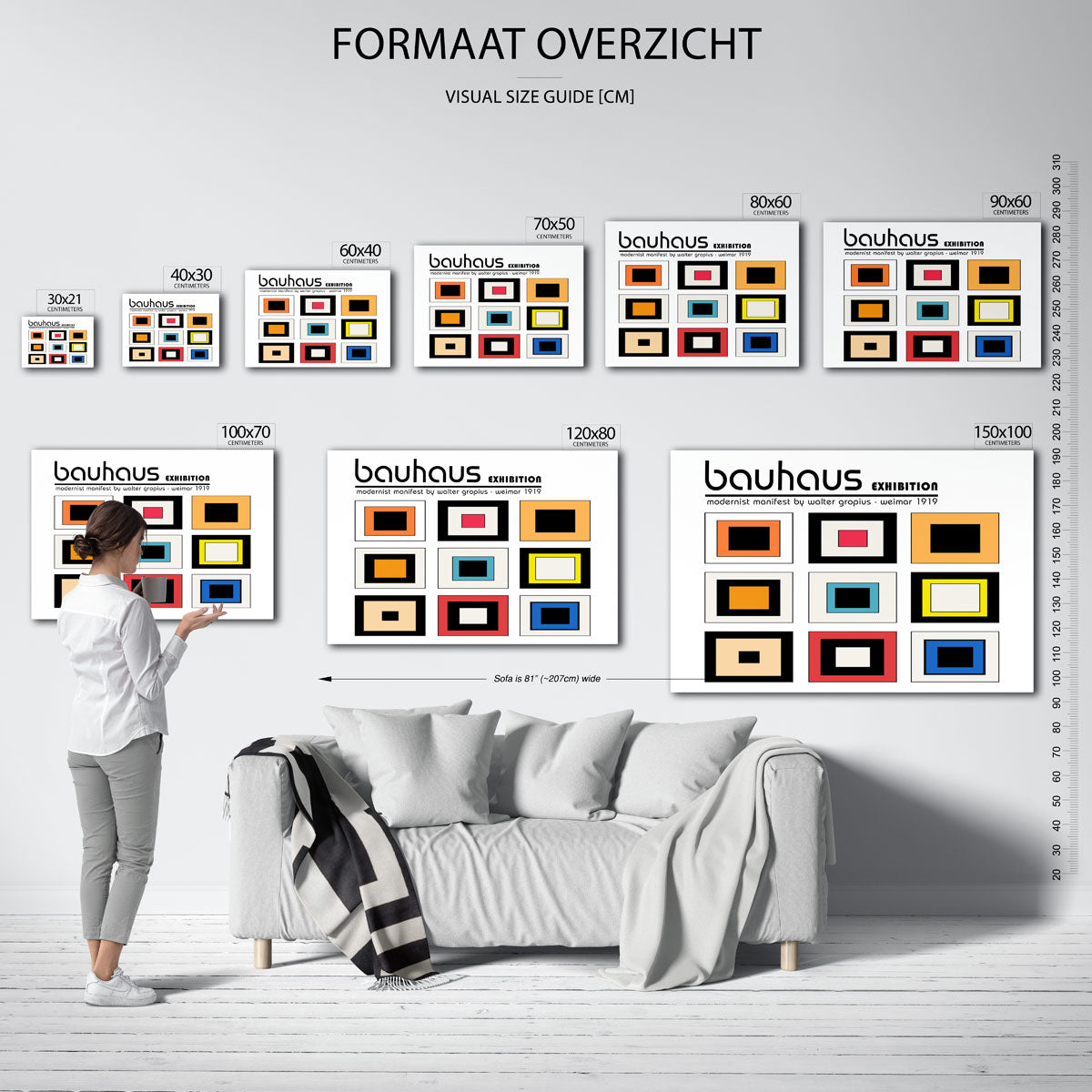 Vorm en kleurvlakken – Bauhaus poster als geometrische wanddecoratie