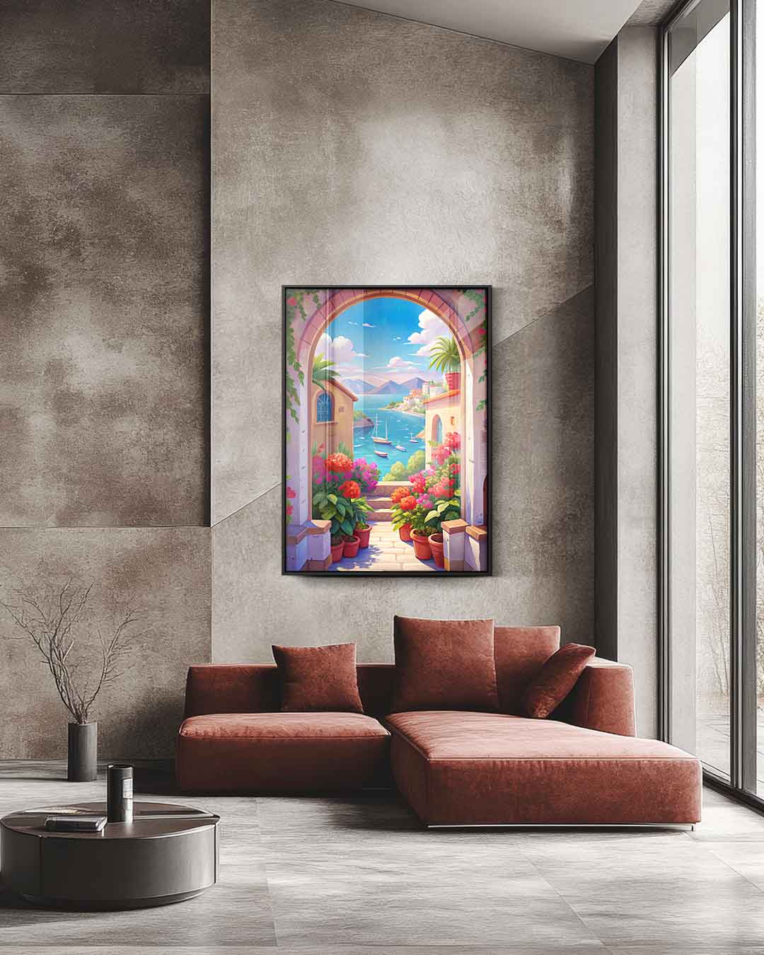 Mediterraans Paradijs – staande wandkunst voor woonkamer of interieur