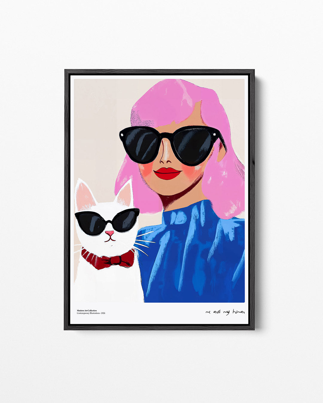 Vrolijke portret illustratie – staand wanddecoratie kunstwerk