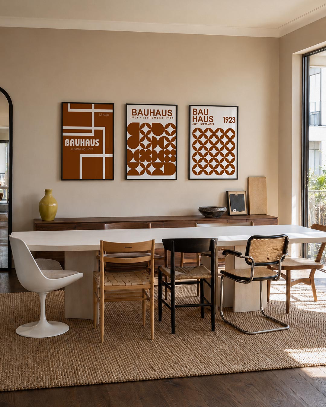 Lijnenspel en kleur posterset – tweede productweergave – deze posterset in drie delen toont een dynamisch lijnenspel met