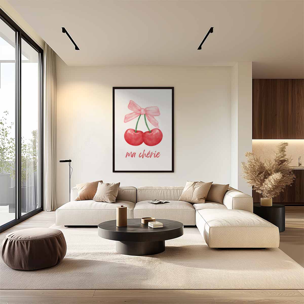 Ma Chérie Kersen Illustratie – staand kunstwerk voor modern interieur