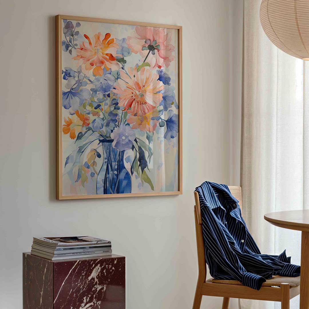 Bloemen in vaas – bloemen poster in staand formaat