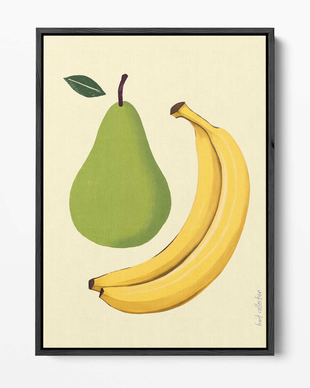Speelse Perens en Bananen Illustratie – portret kunstwerk als wanddecoratie