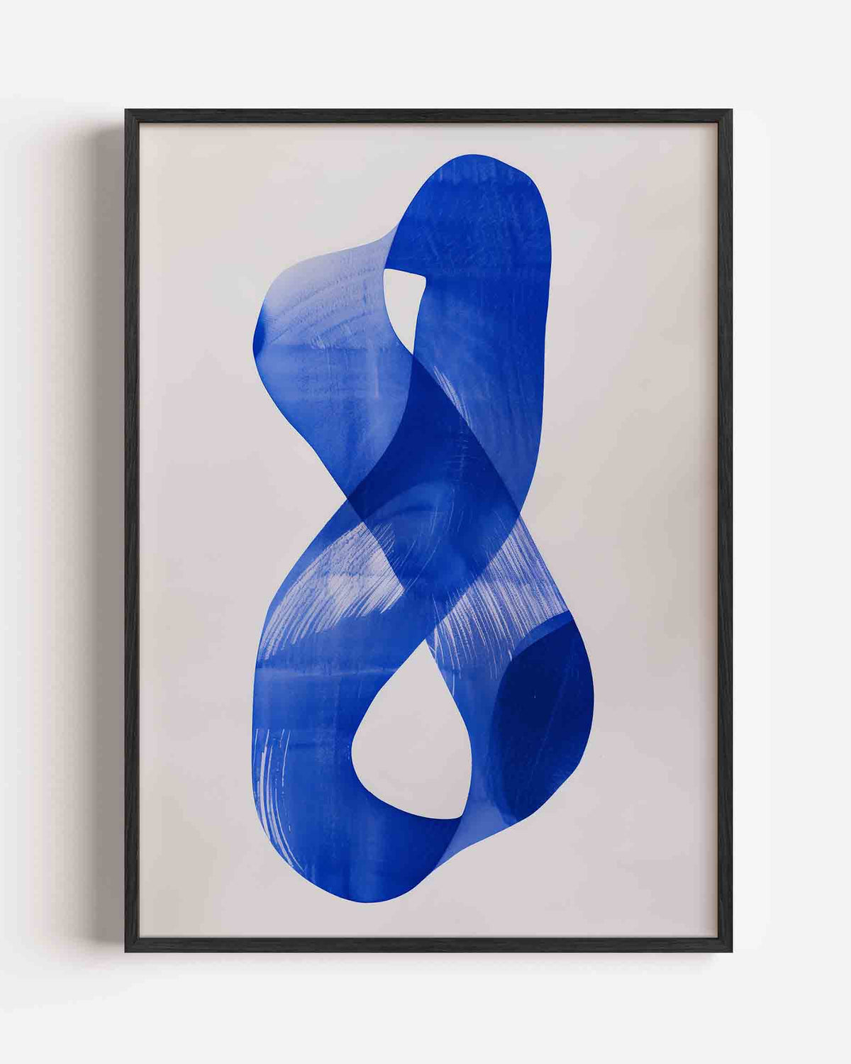Abstracte blauwe vorm – hedendaagse illustratie portret poster als wanddecoratie