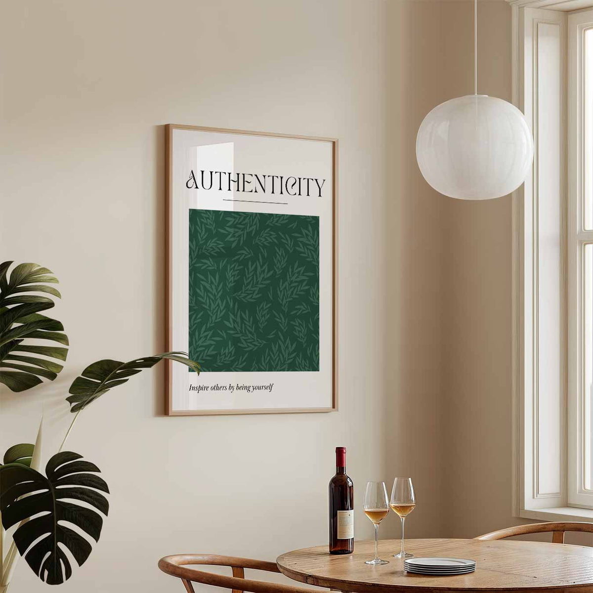Authentiek Groene Bladeren – tekstposter in staand formaat