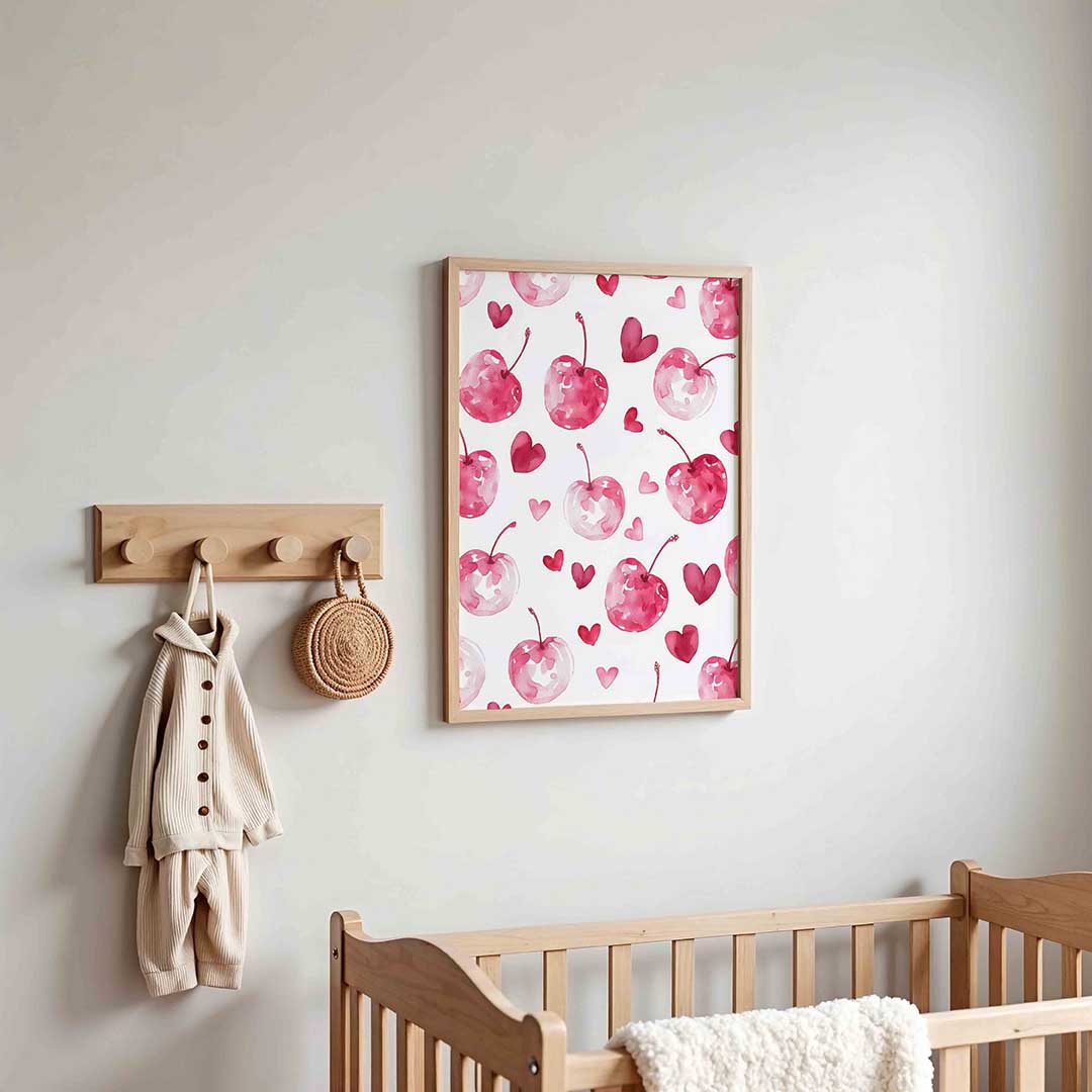 Kersen en harten – kinderposter in staand formaat