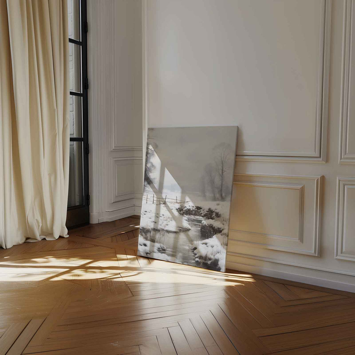 Winterse Rustieke Landschap – staand kunstwerk voor modern interieur