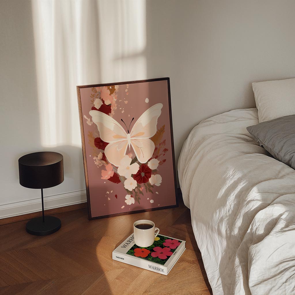 Vlinder & Bloem Bloemenpracht – staande zomer wanddecoratie van WallArtistic