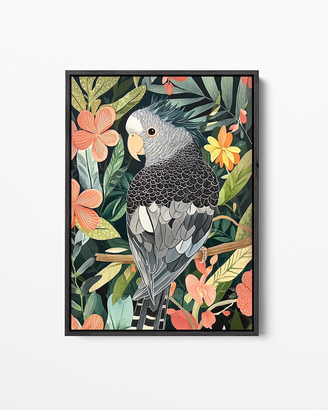 Vogel en bloemen – staand wanddecoratie kunstwerk