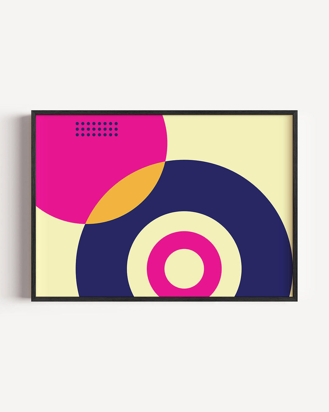 Cirkelvormen en kleur – liggende Bauhaus poster als wanddecoratie