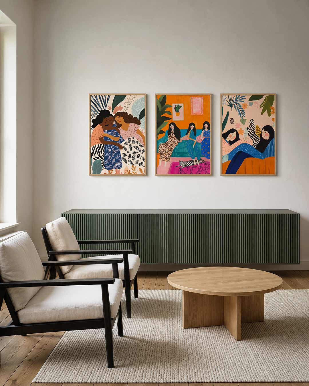 Vorm en kleurenspel posterset – tweede productweergave – deze posterset in drie delen toont een harmonie van warme