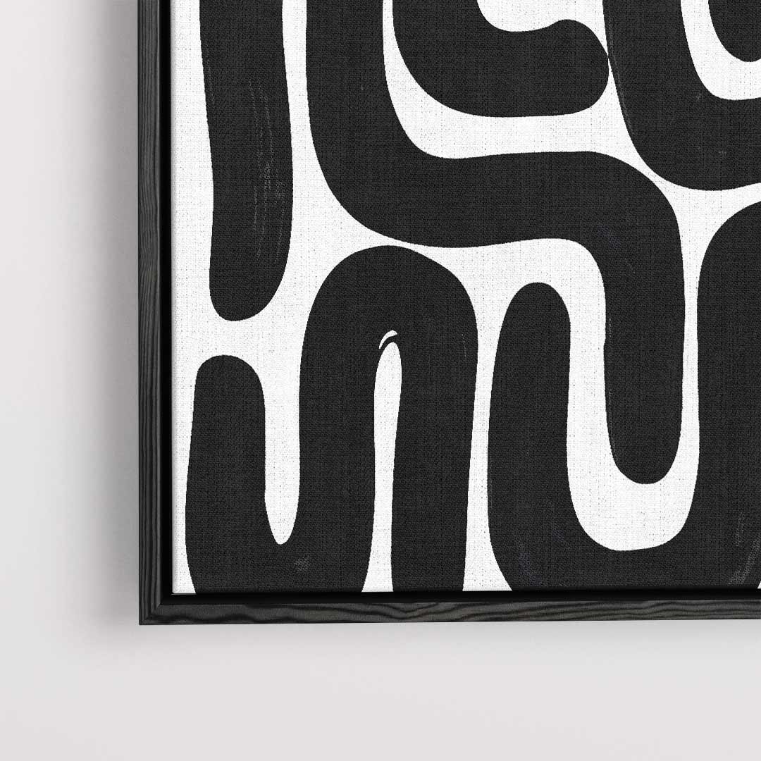 Abstracte Zwarte Patroonkunst – dibond kunstwerk als wanddecoratie
