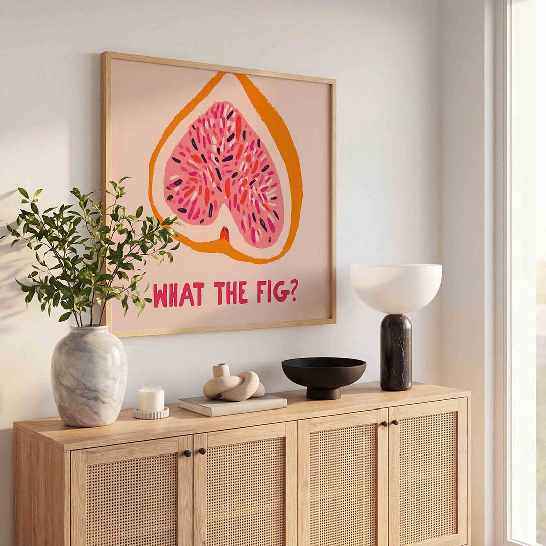 What the fig – kleurrijke poster in vierkant formaat