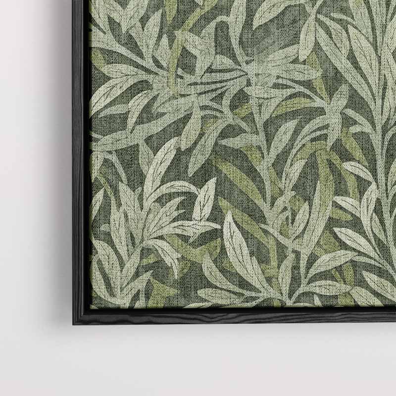 Groene Bladpatroon Wanddecoratie – modern portret kunstwerk van WallArtistic