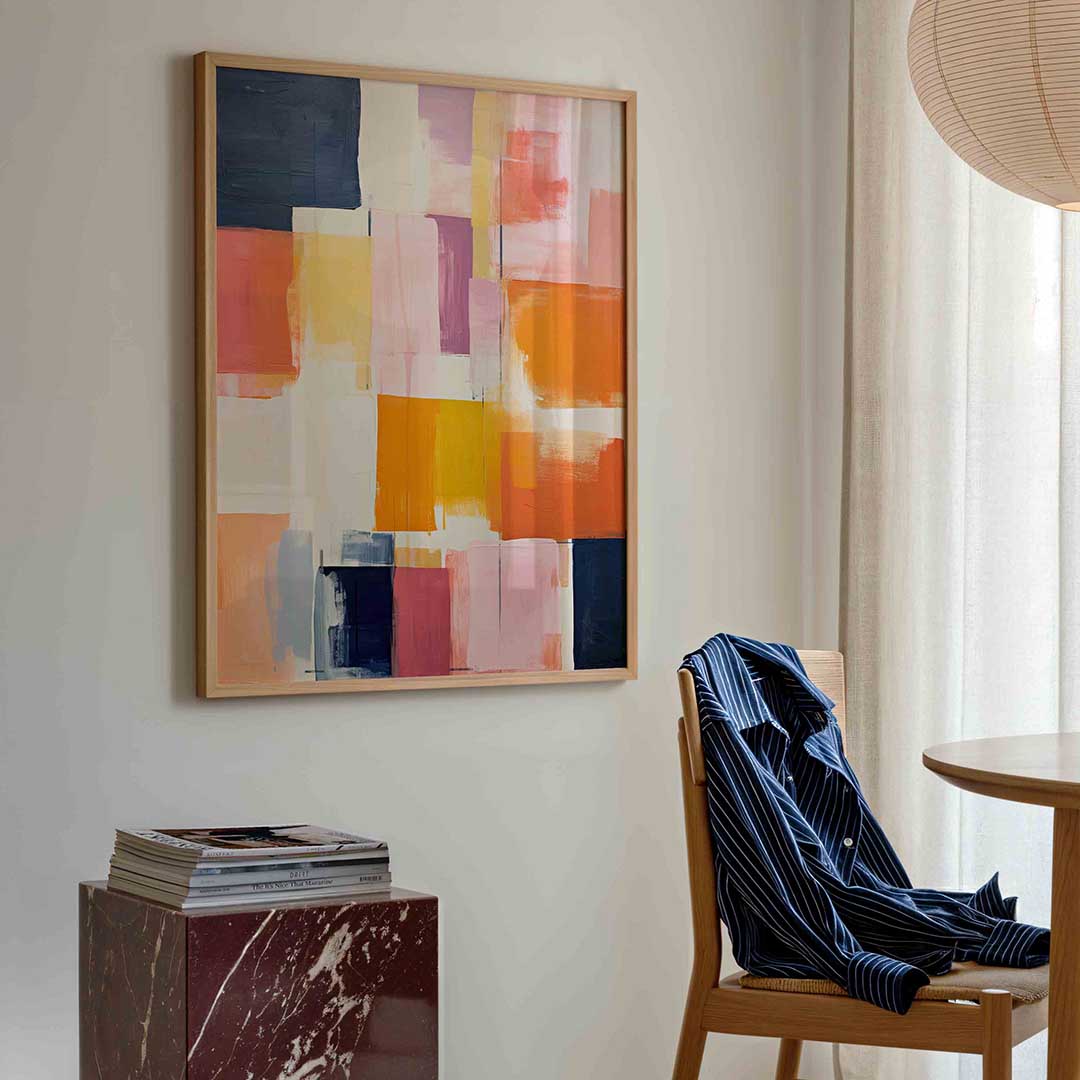 Abstracte kleurrijke vlakken – kleurrijke illustratie poster in staand formaat