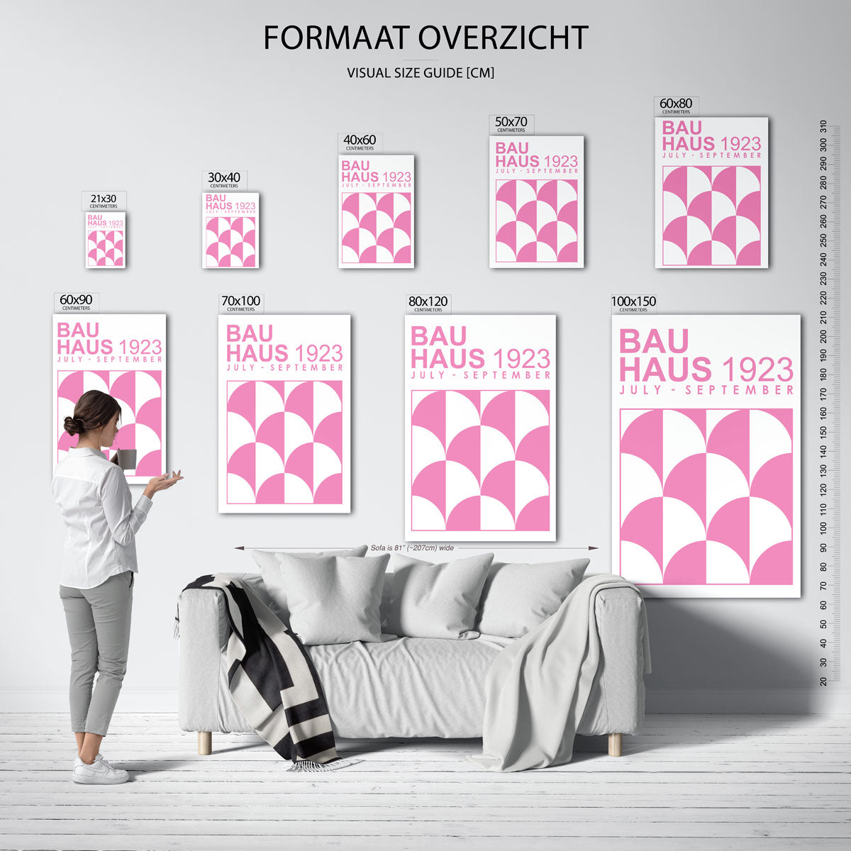 Vorm en kleur – geometrische poster in Bauhaus-stijl van WallArtistic