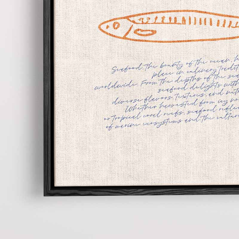Verse Vis Illustratie – kunstwerk met zwarte baklijst