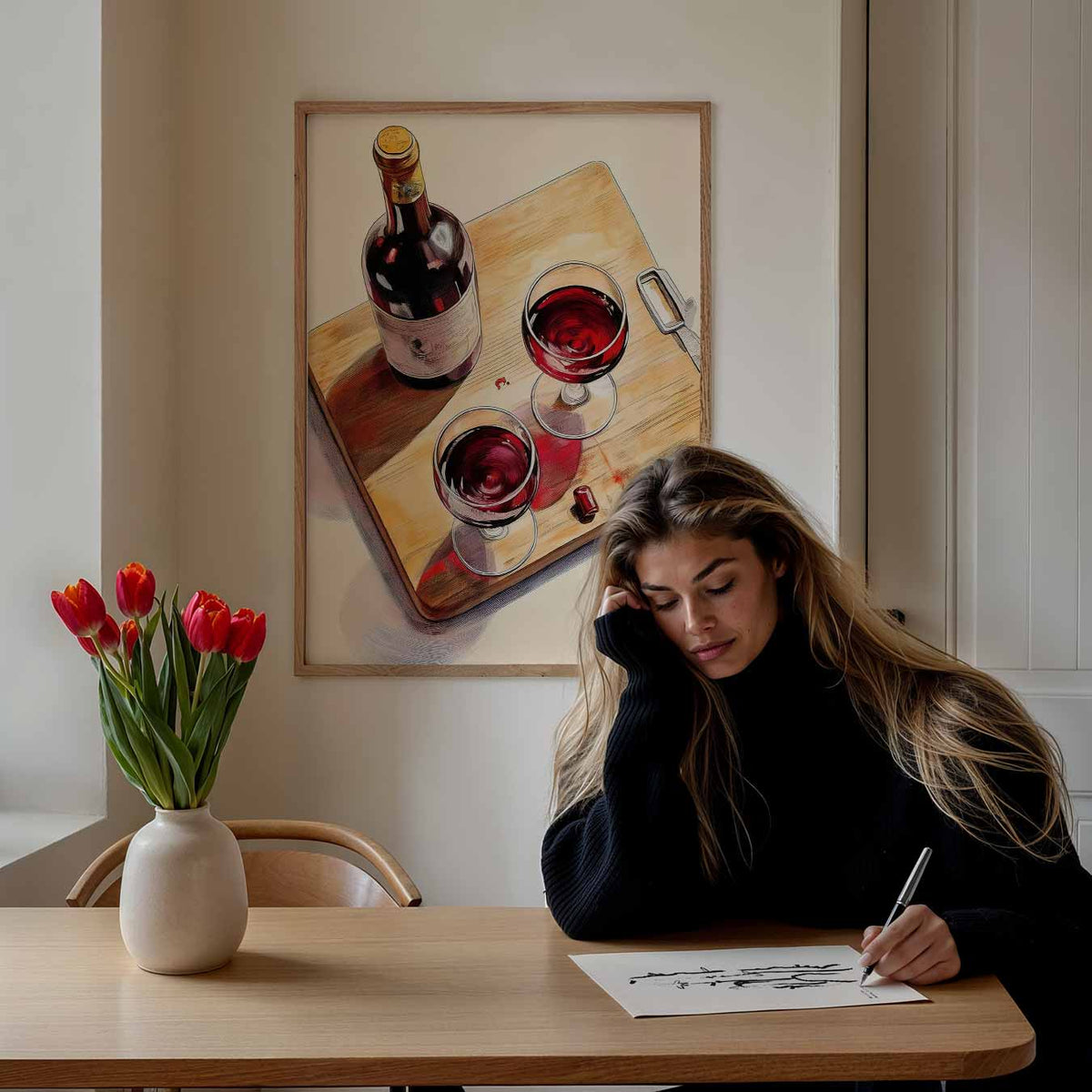 Stijlvolle Wijnavond – keuken portret poster, afbeelding 7