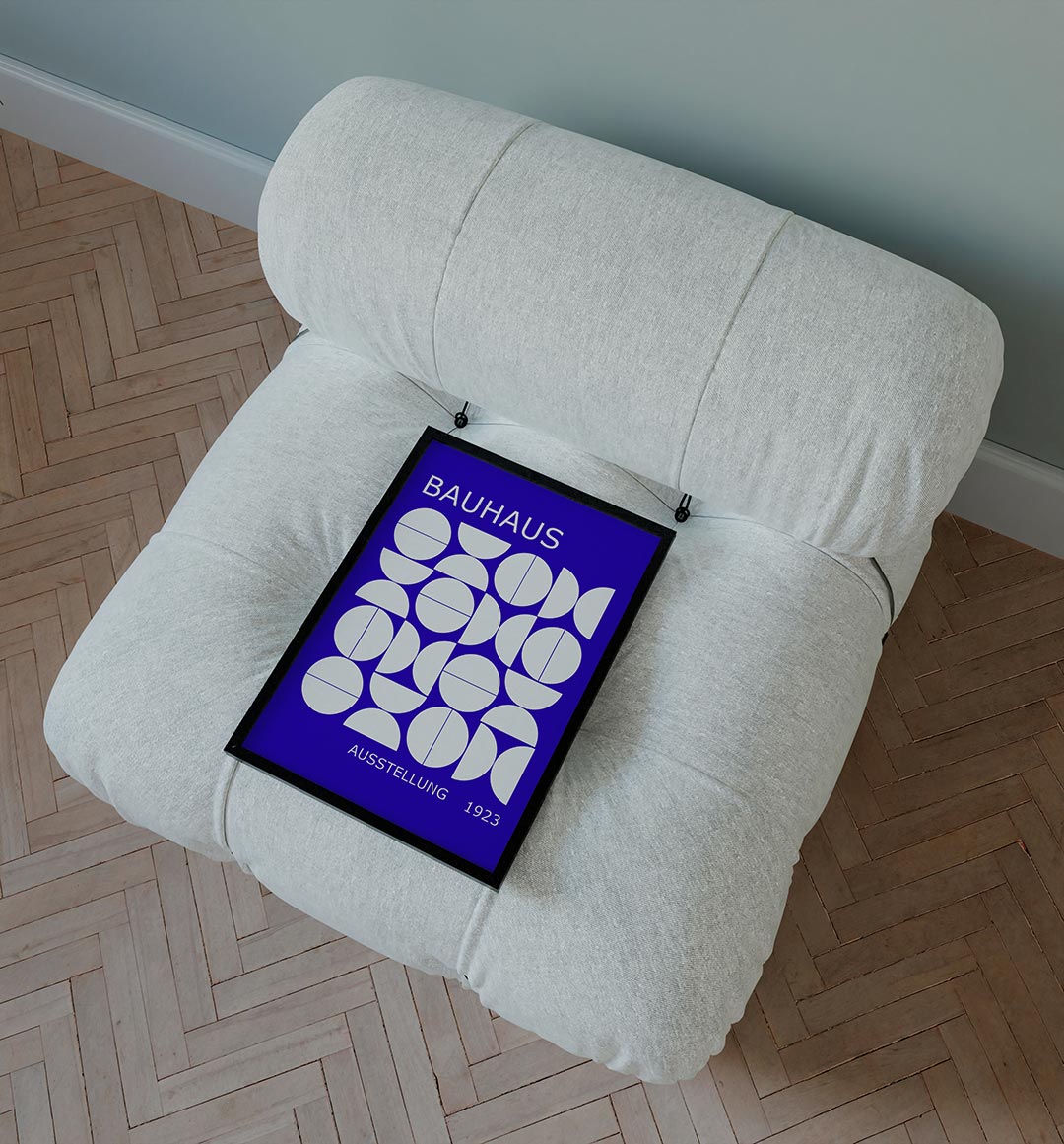 Vormritme en kleur – staande Bauhaus poster voor aan de muur
