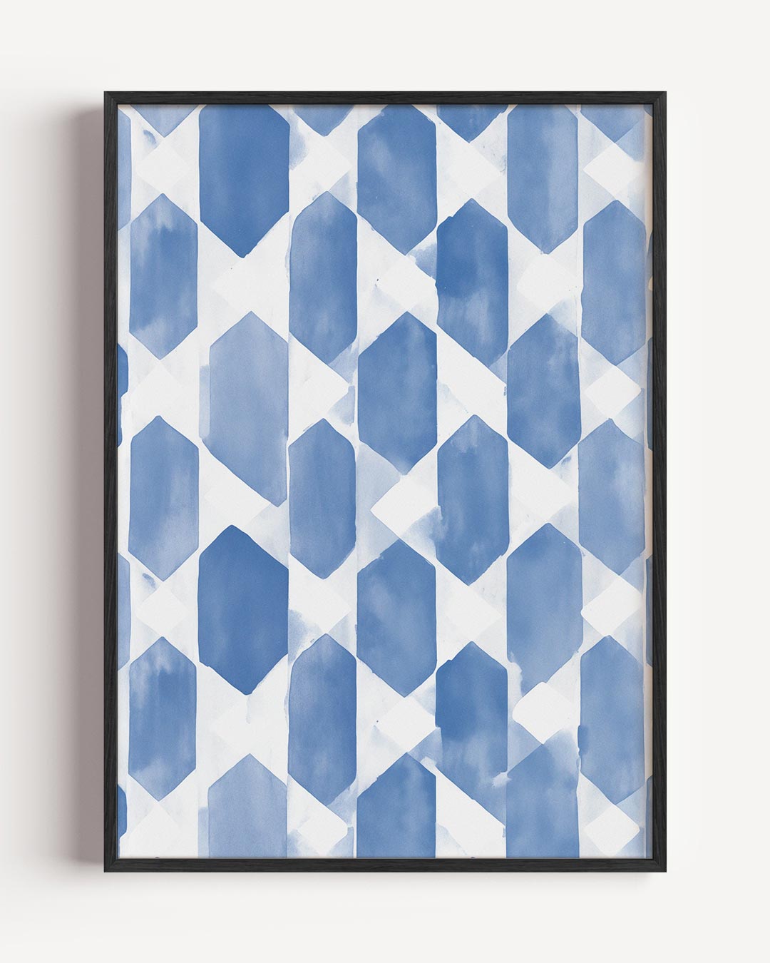 Geometrische Waterverf – kleurrijke abstracte portret poster als wanddecoratie