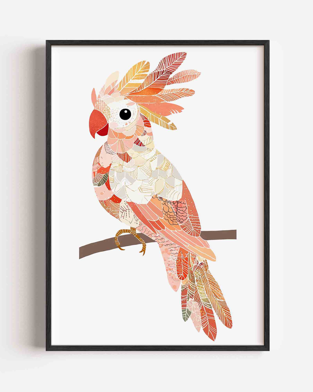 Gekleurde papegaai – dieren portret poster als wanddecoratie