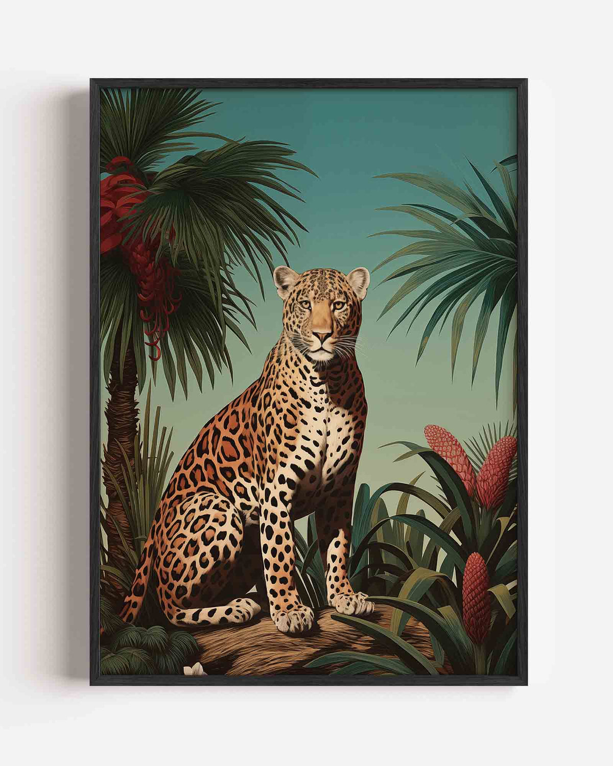 Luipaard in tropische omgeving – jungle portret poster als wanddecoratie