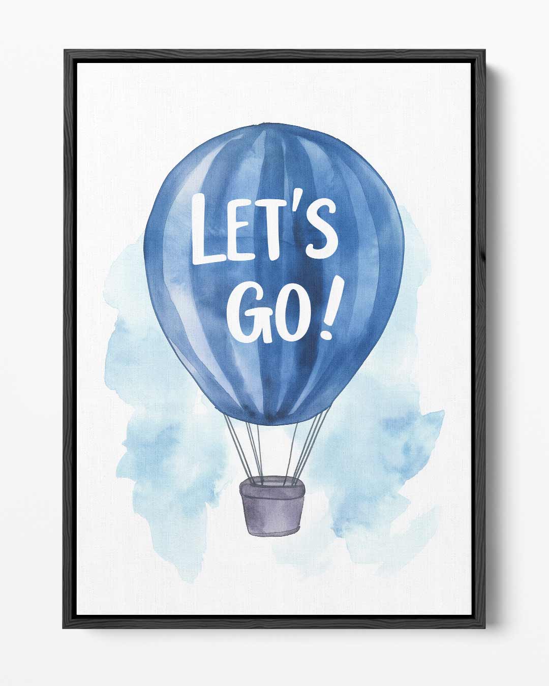 Inspirerende Blauwe Luchtballon – portret kunstwerk als wanddecoratie
