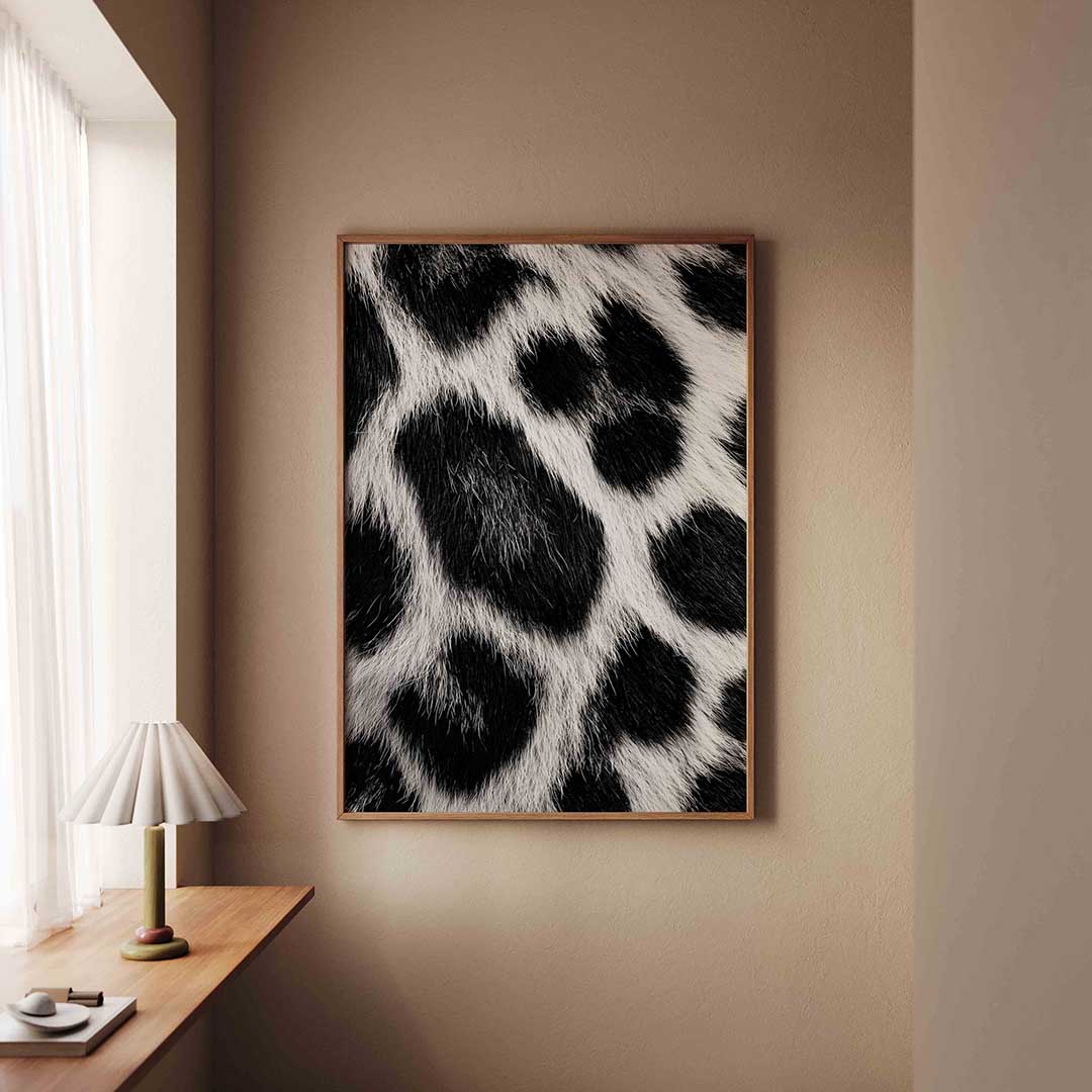 Zwart witte vacht – staande safari wanddecoratie van WallArtistic