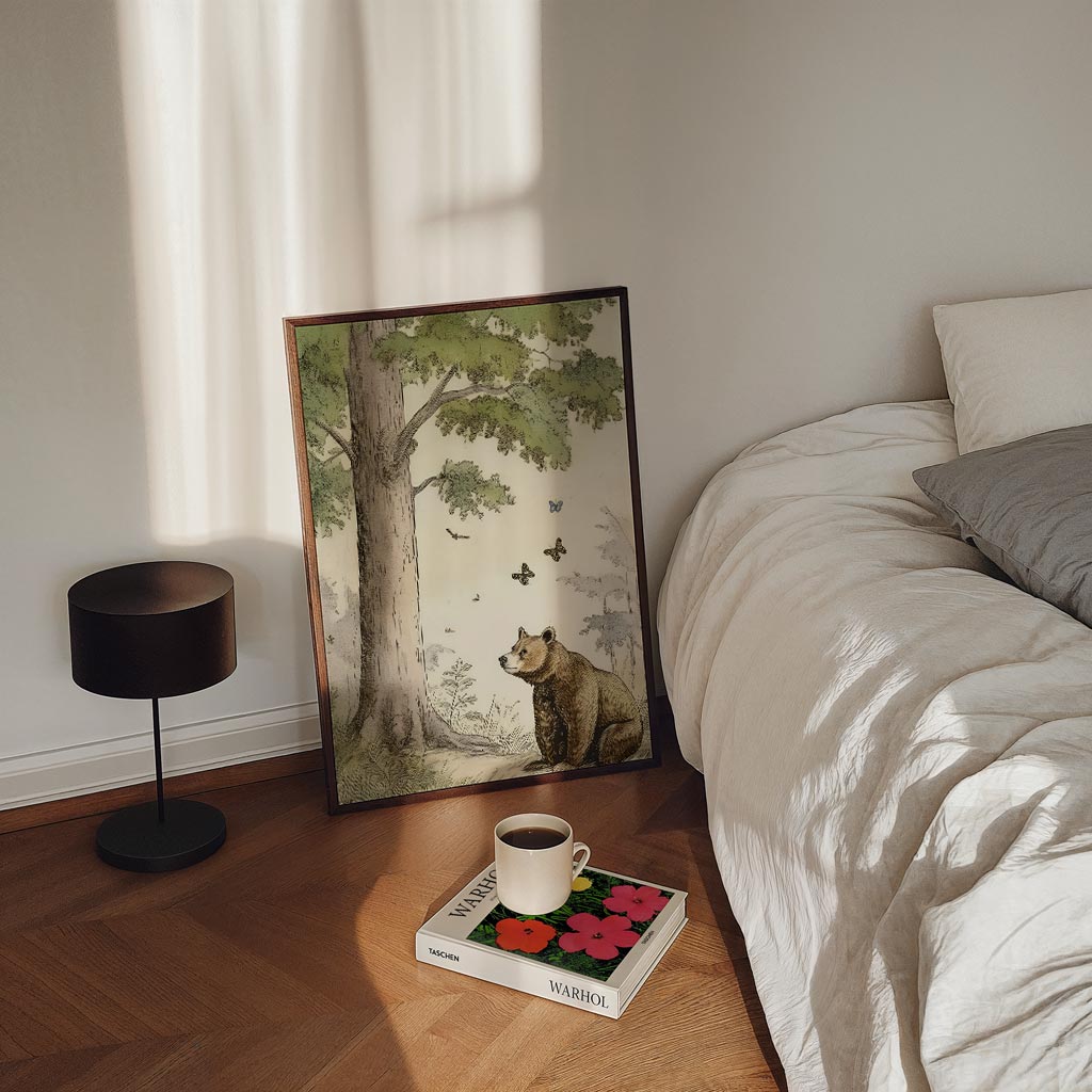 Dromerige Berenwandeling – staande kinderkamer wanddecoratie van WallArtistic