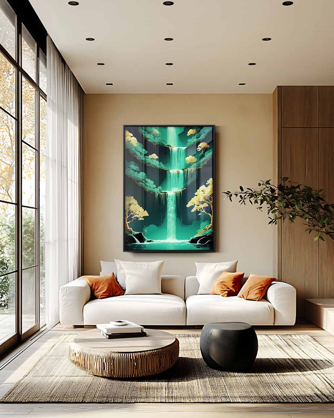 Magische Waterval – plexiglas wanddecoratie in portret formaat