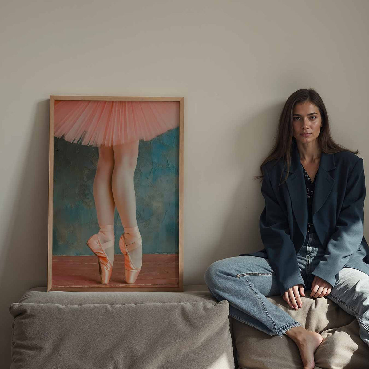 Elegante Balletschoonheid – Streetart wandkunst als portret poster