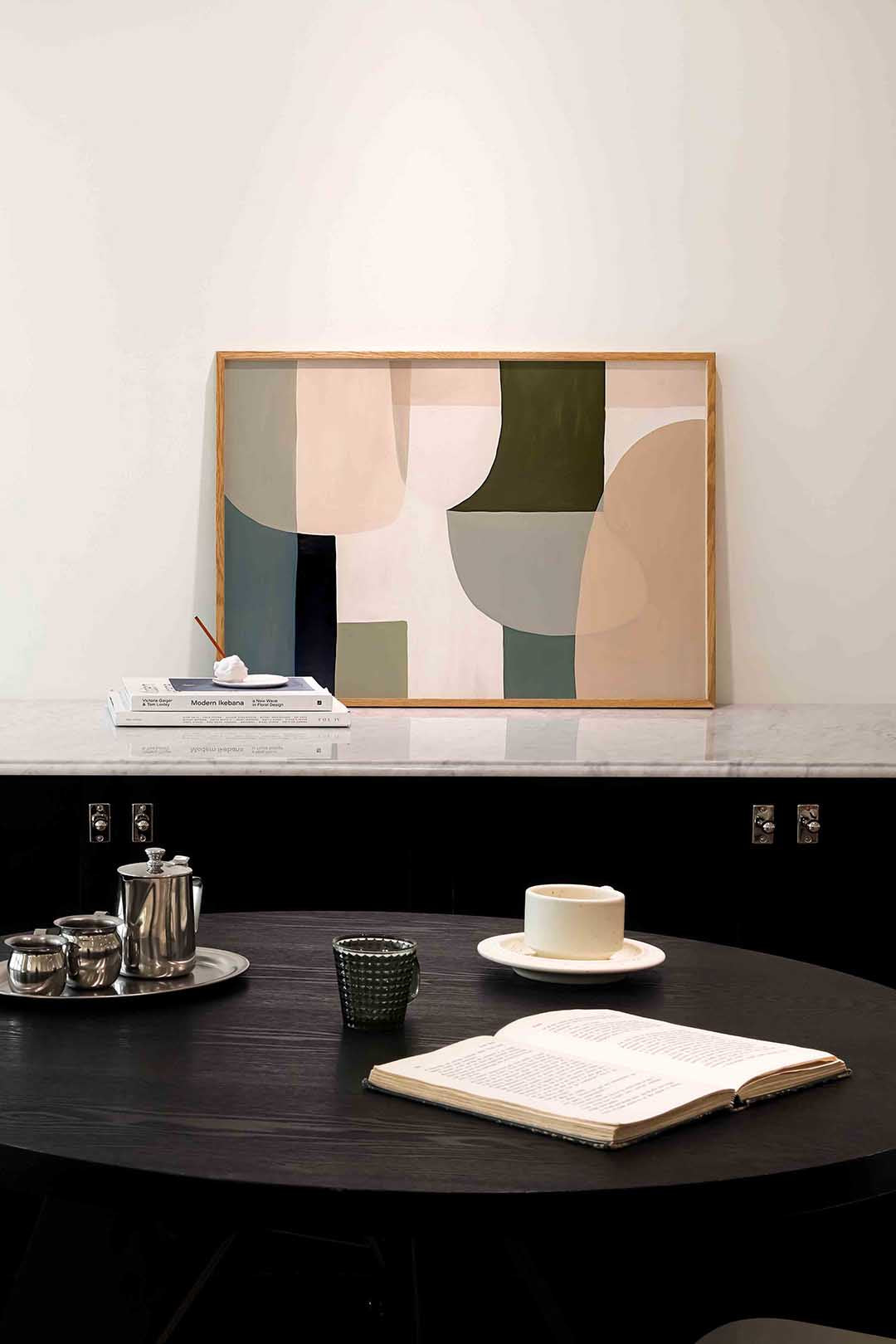 Abstracte vormen – abstracte poster in liggend formaat