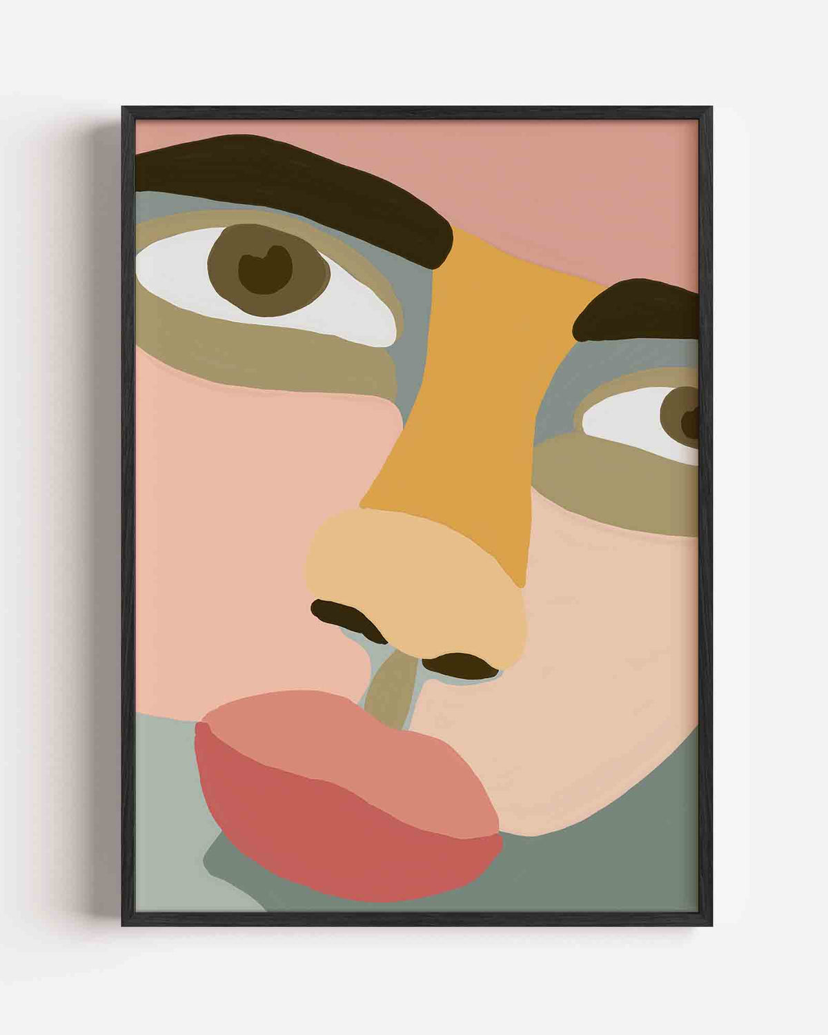 Abstract gezicht – hedendaagse illustratie portret poster als wanddecoratie