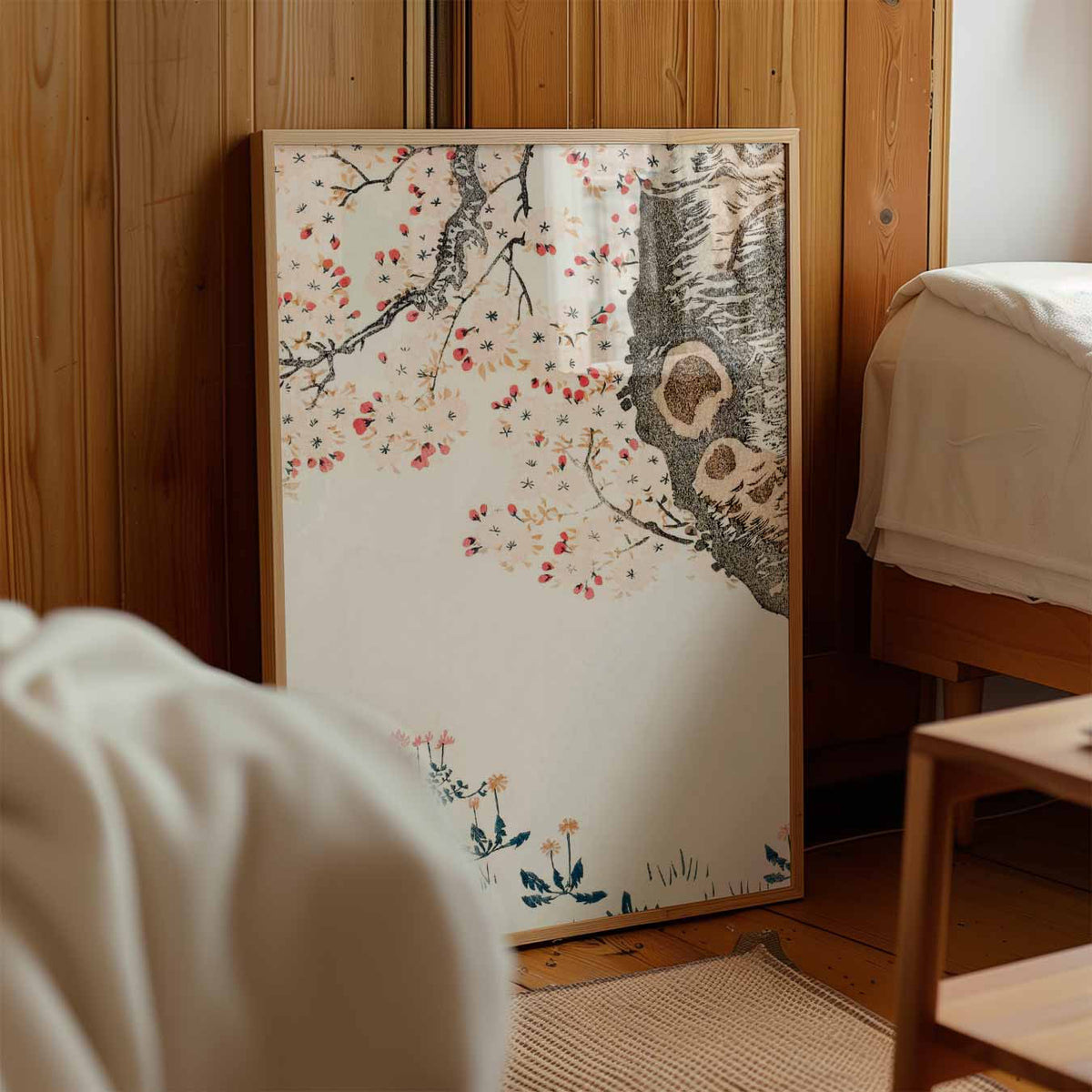 Bloesemkunst voor een serene sfeer – staande muurposter voor de kinderkamer