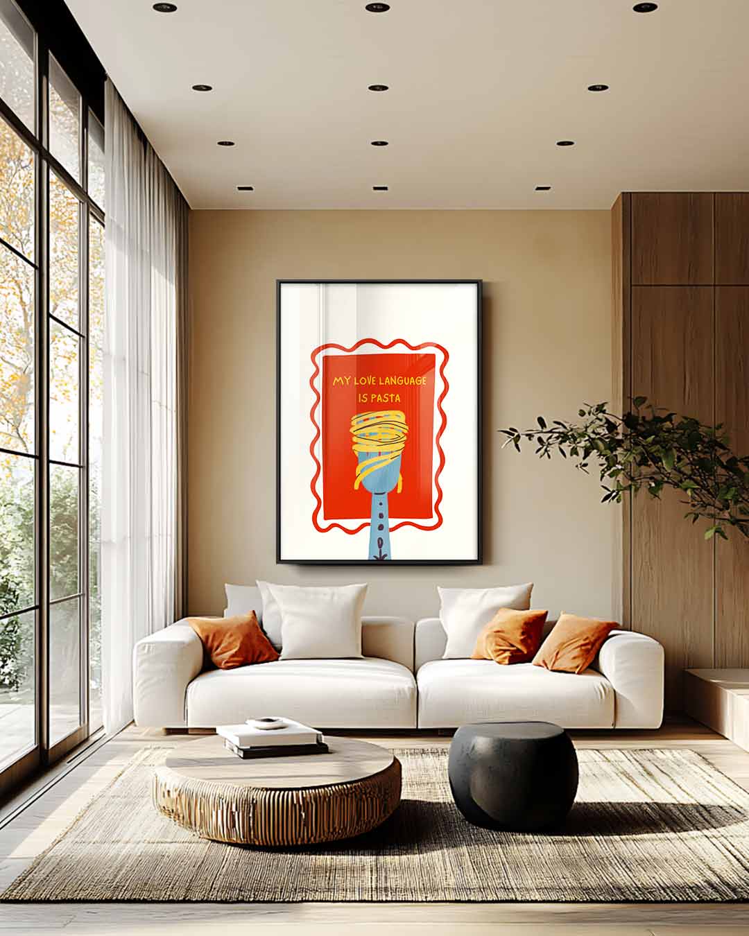 Pasta Liefdestaal – staande wandkunst voor woonkamer of interieur