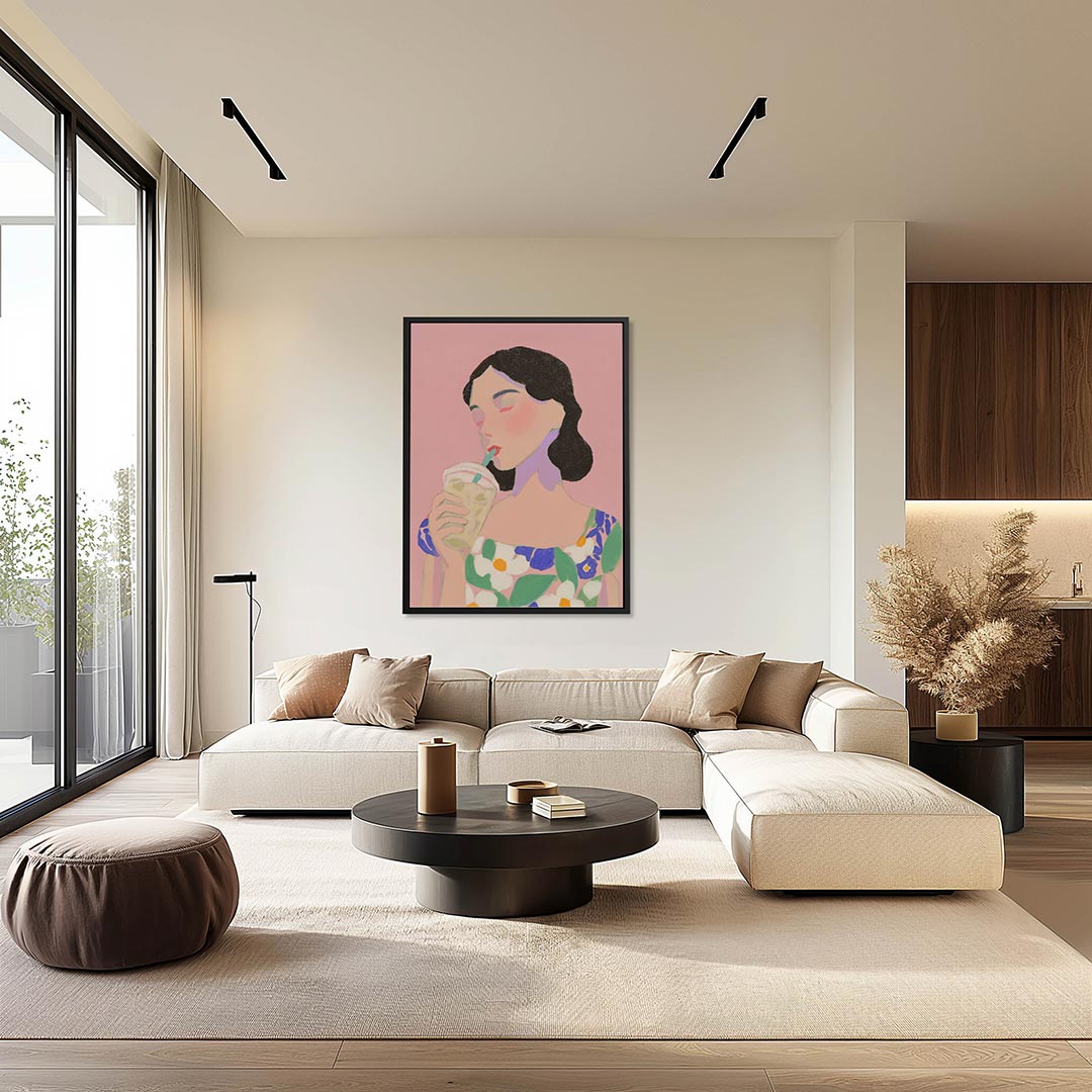 Dromerige vrouw – staand wanddecoratie kunstwerk