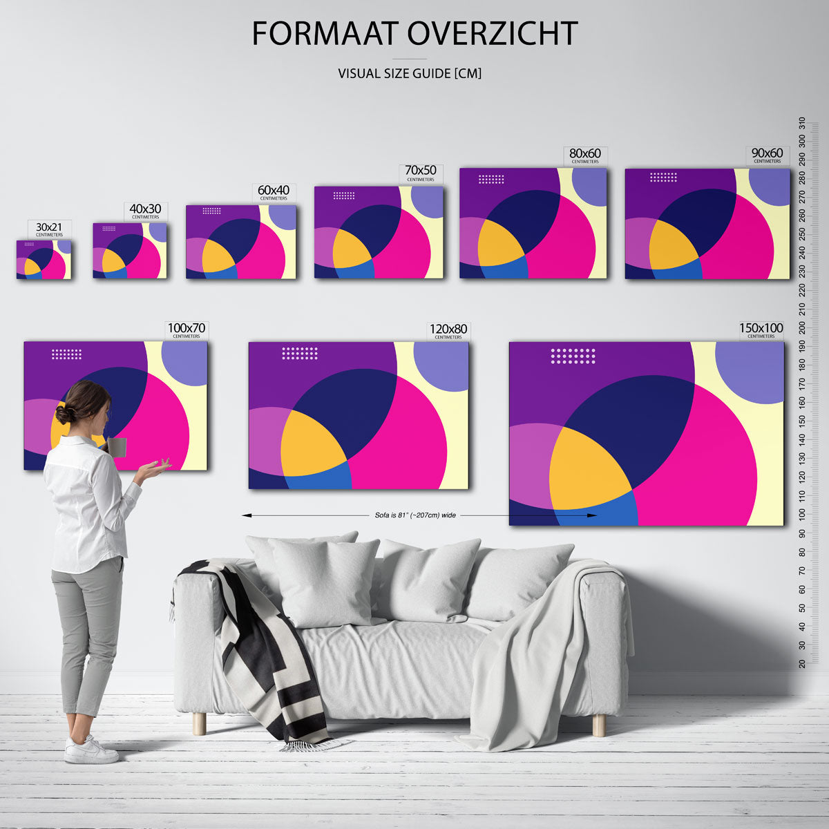 Cirkelvormen en kleur – Bauhaus poster als geometrische wanddecoratie