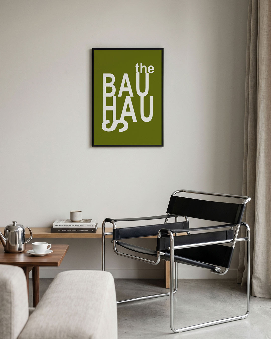 Typografie en kleur – geometrische Bauhaus poster in staand formaat