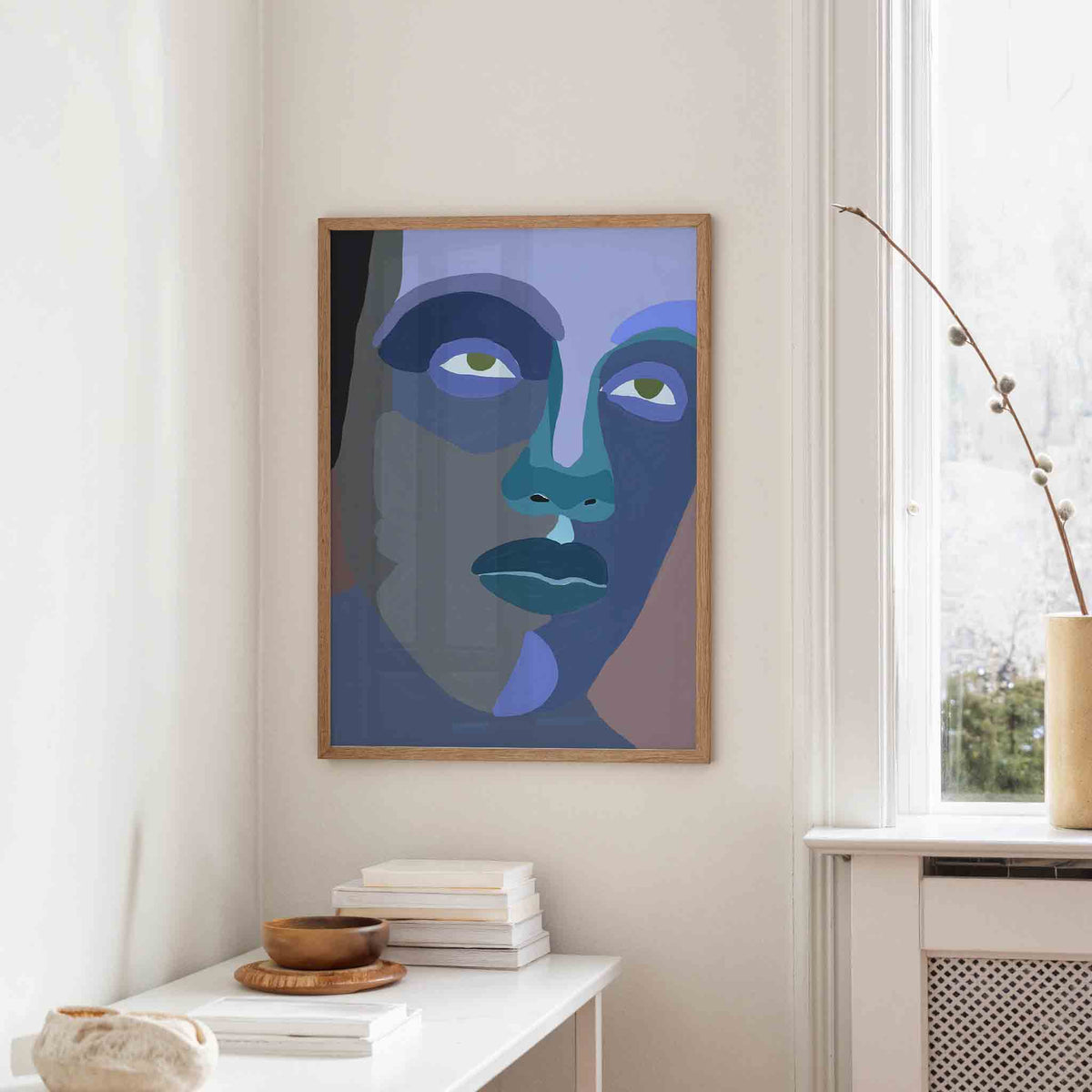 Abstract gezicht – staande hedendaagse wanddecoratie van WallArtistic