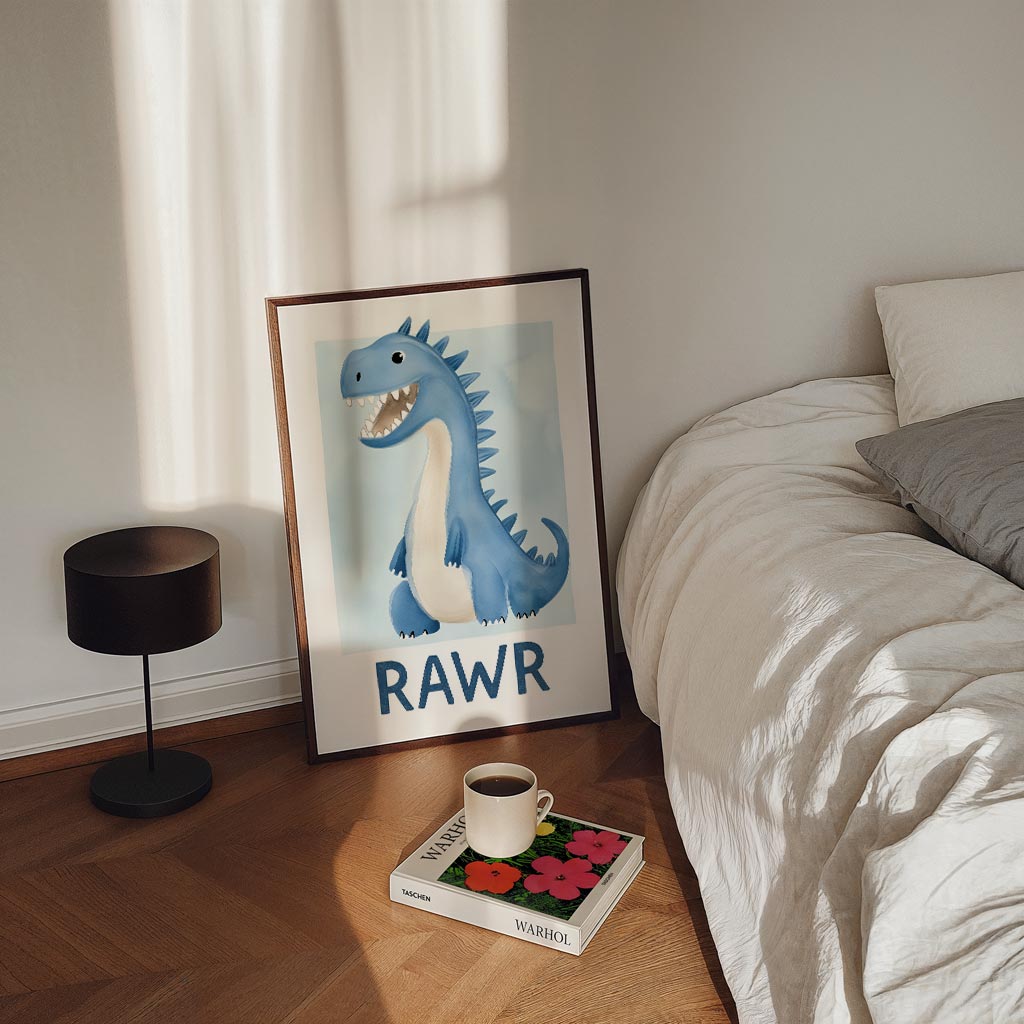 Dinosaur Poster "RAWR – kinderposter in staand formaat