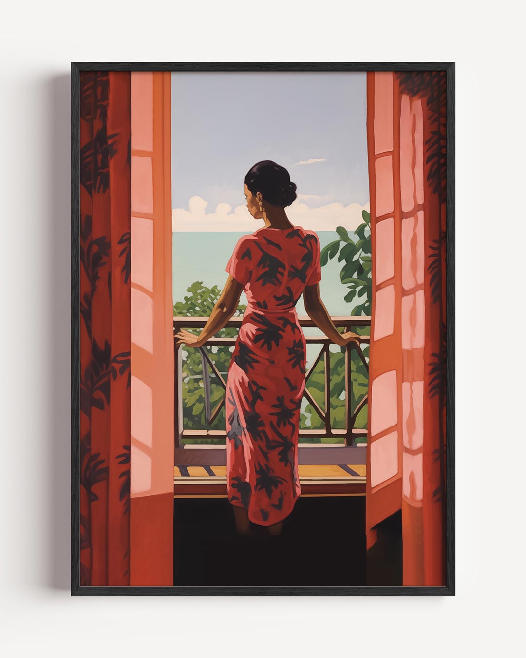 Elegant Zomerzicht – vrouwelijk portret poster als wanddecoratie