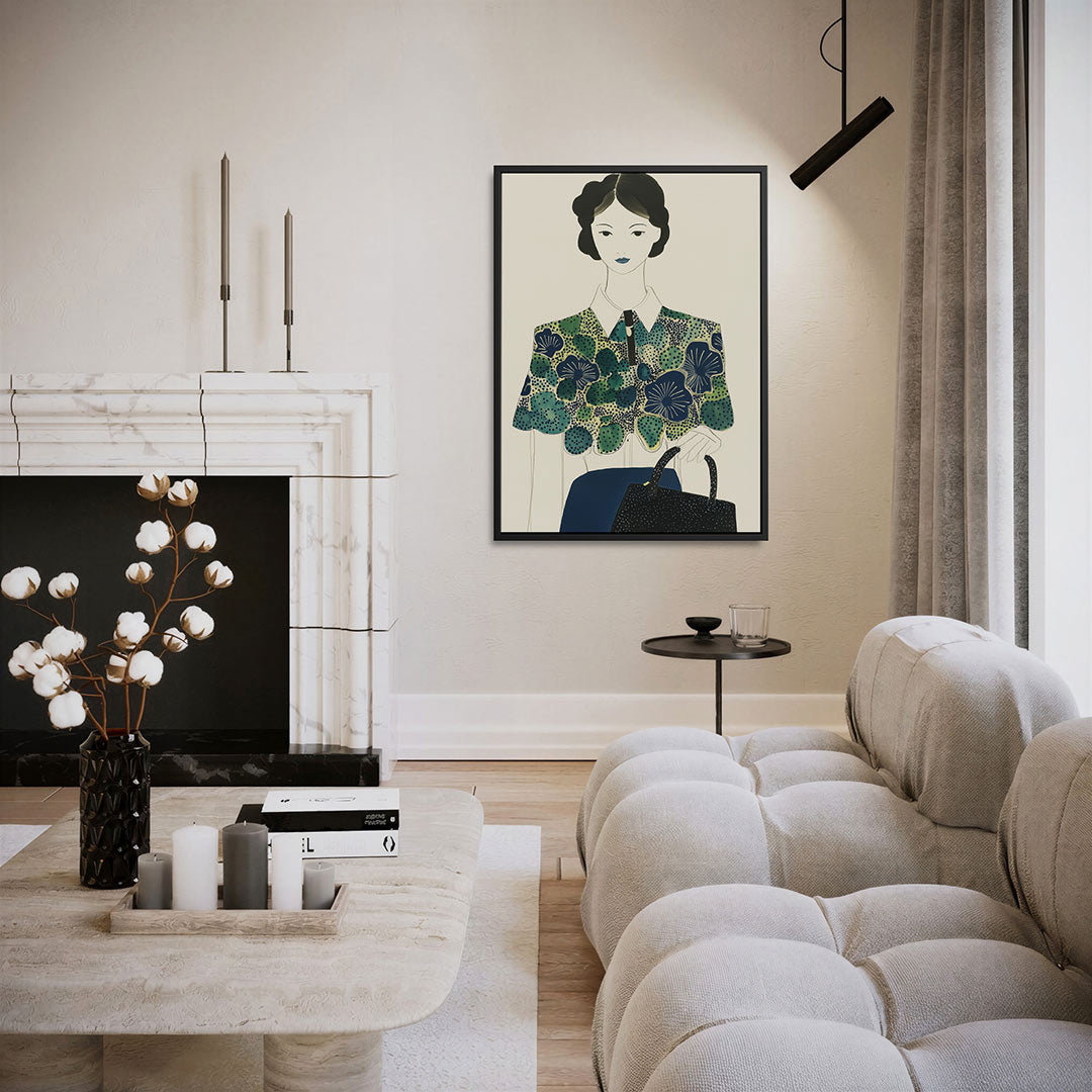 Vrouwelijk portret illustratie – moderne staande wandkunst