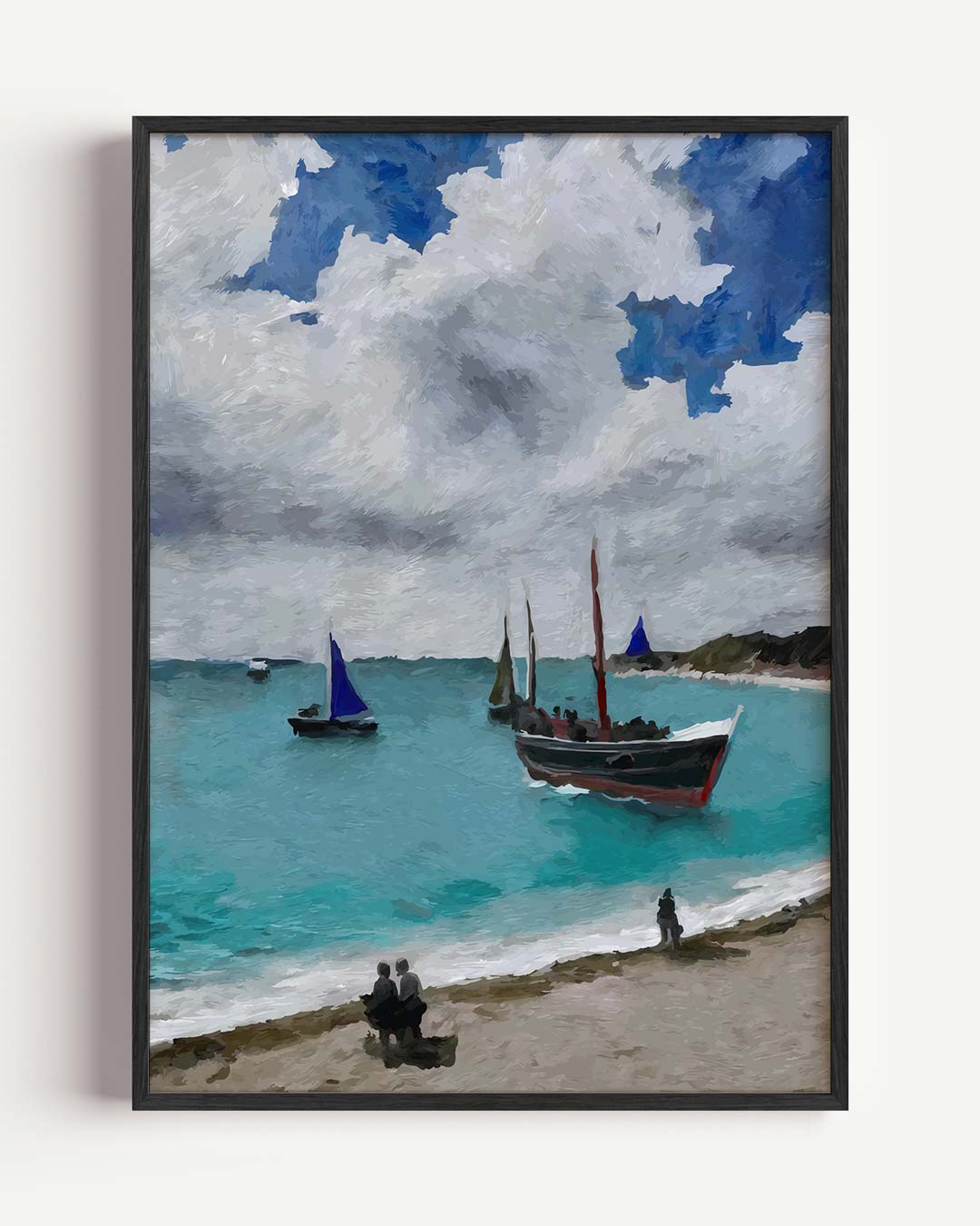 Zeilboot Avontuur aan Zee – zomer portret poster als wanddecoratie