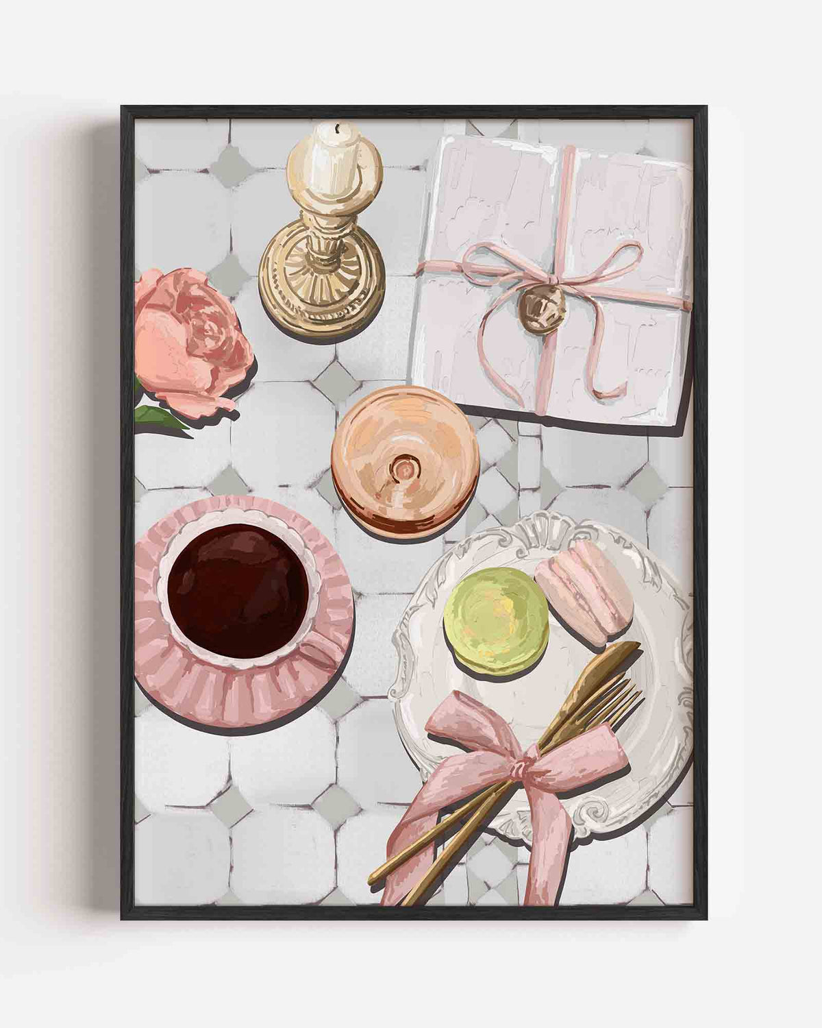 Ontbijt tafel – keuken portret poster als wanddecoratie