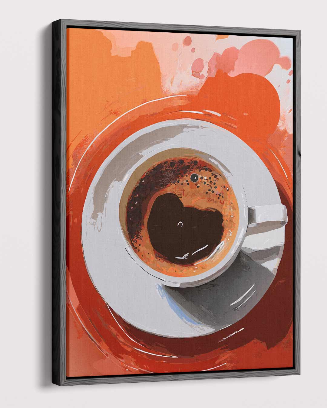 Koffiemoment in Abstracte Stijl – dibond kunstwerk als wanddecoratie