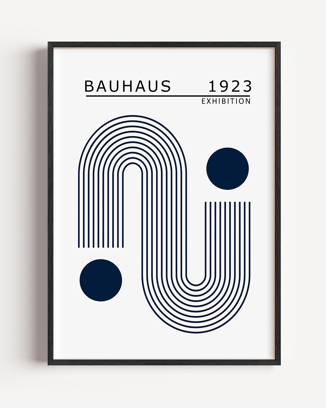 Lijnen en cirkels – staande Bauhaus poster als wanddecoratie