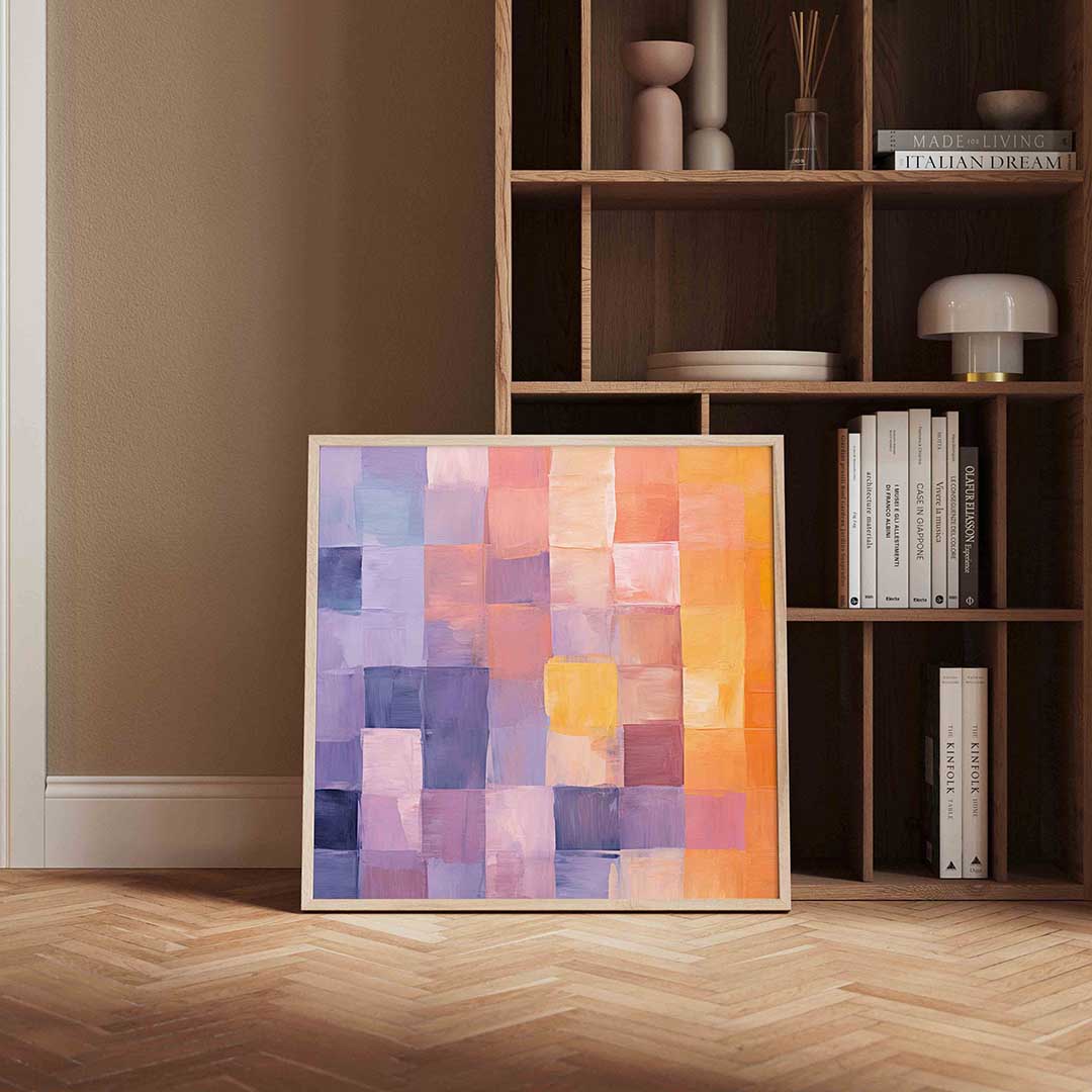 Gekleurde vlakken – kleurrijke vierkante wanddecoratie van WallArtistic