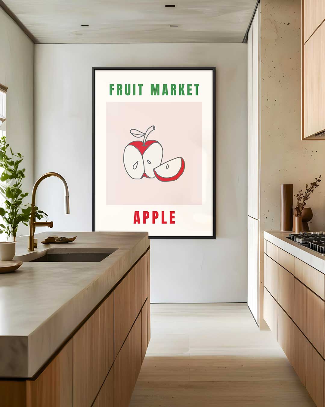Vrolijke Fruit Illustratie – staand kunstwerk voor modern interieur