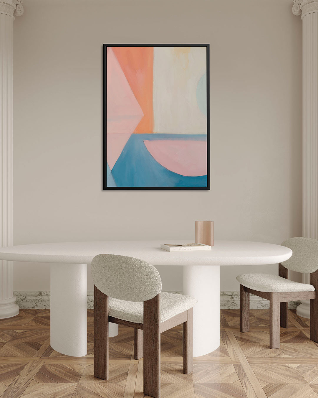 Geometrische vormen compositie – staand wanddecoratie kunstwerk