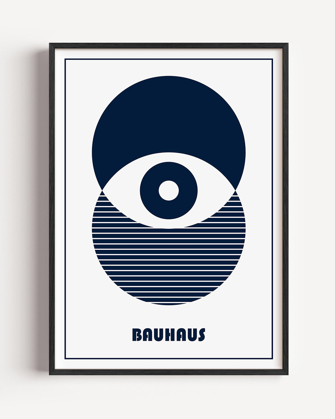 Cirkelpatroon en lijnen – staande Bauhaus poster als wanddecoratie
